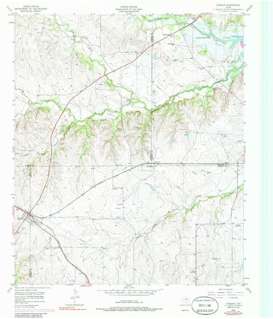 Classic USGS Cresson Texas 7.5'x7.5' Topo Map Image