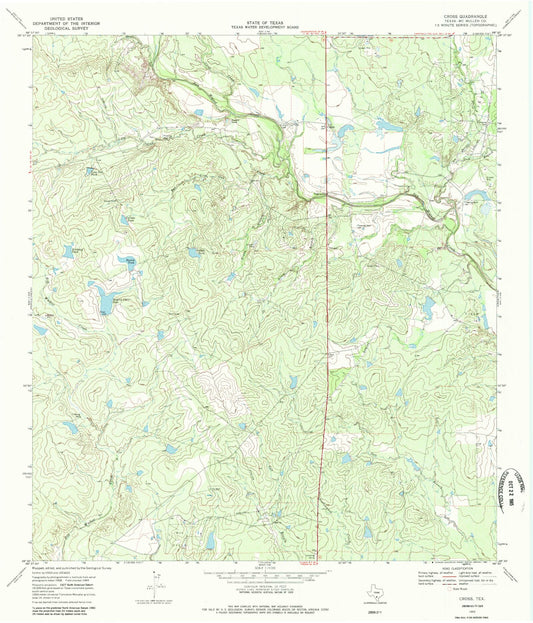Classic USGS Cross Texas 7.5'x7.5' Topo Map Image