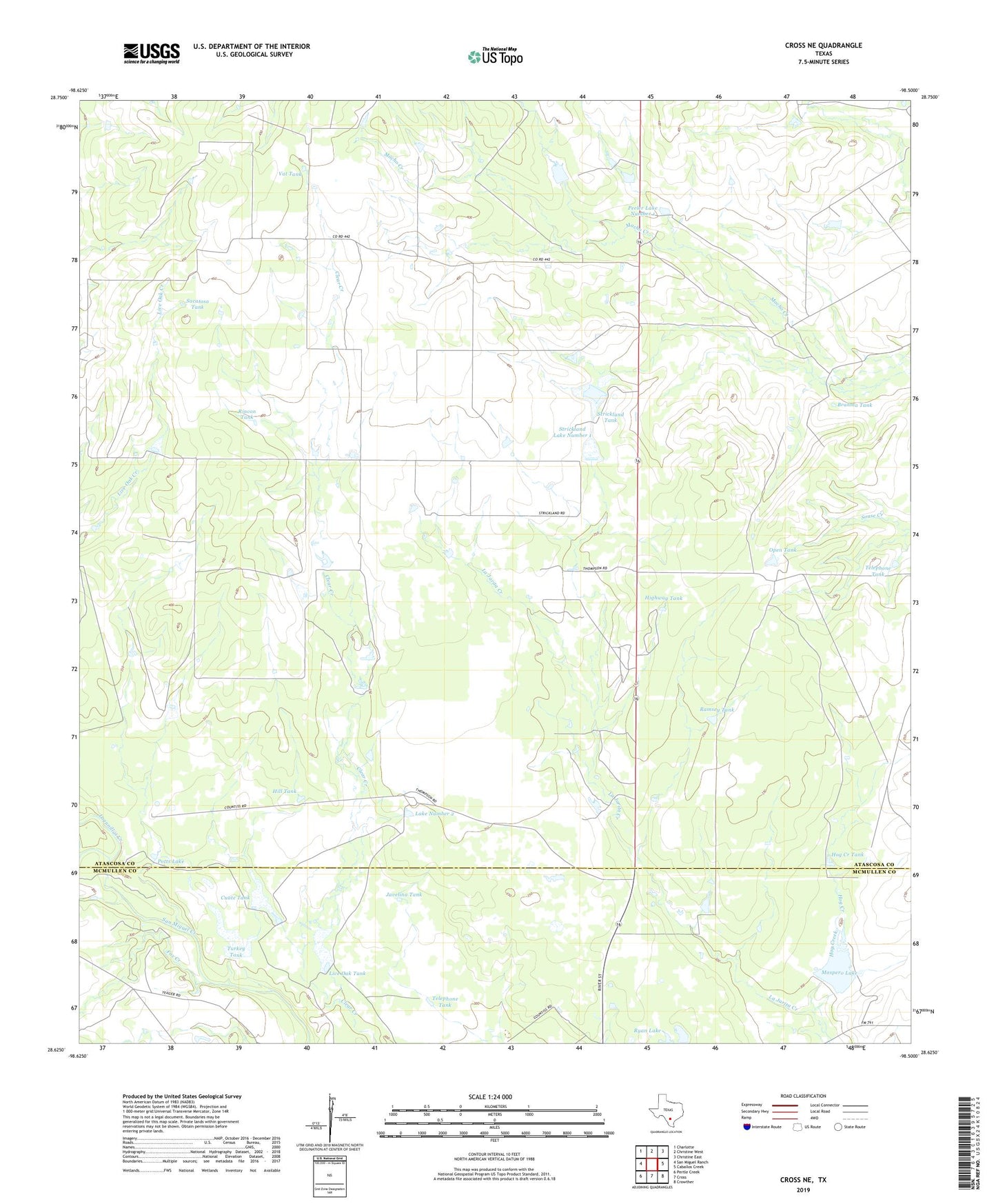 Cross NE Texas US Topo Map Image