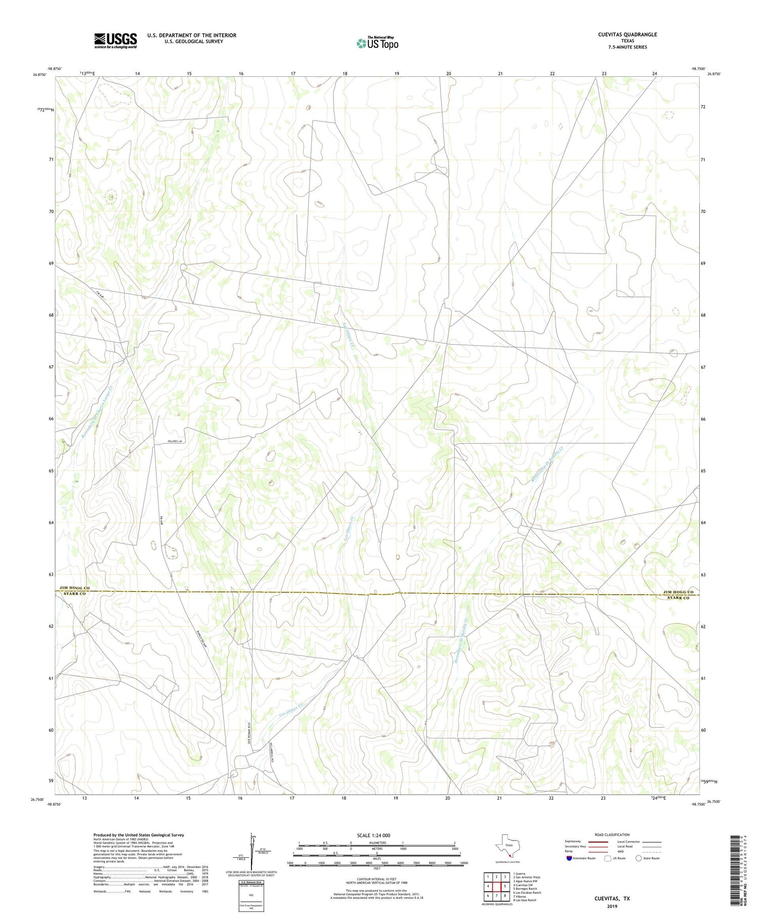 Cuevitas Texas US Topo Map Image