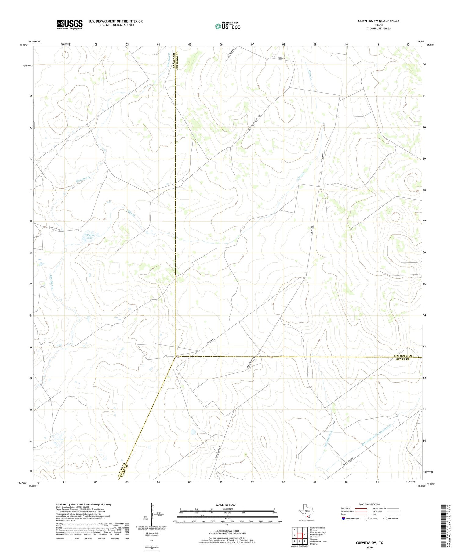Cuevitas SW Texas US Topo Map Image