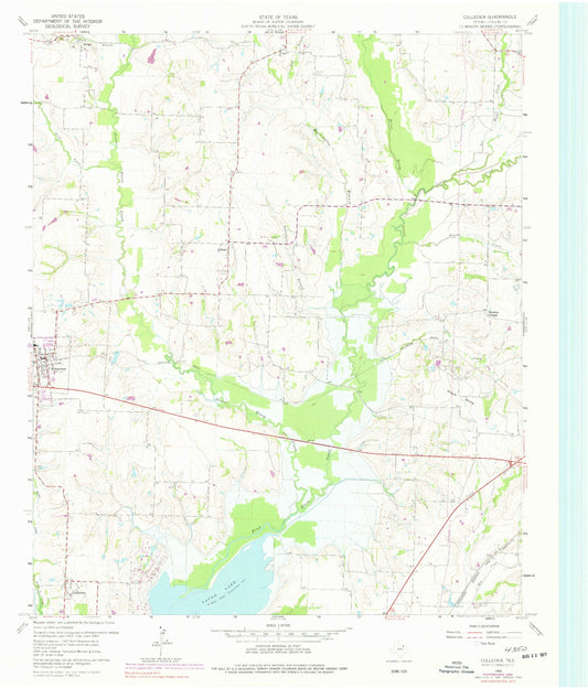 Classic USGS Culleoka Texas 7.5'x7.5' Topo Map Image