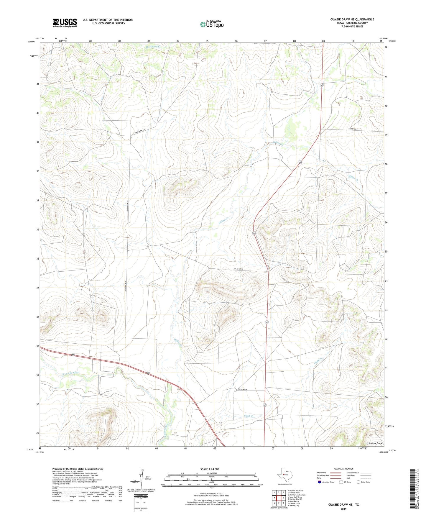 Cumbie Draw NE Texas US Topo Map Image