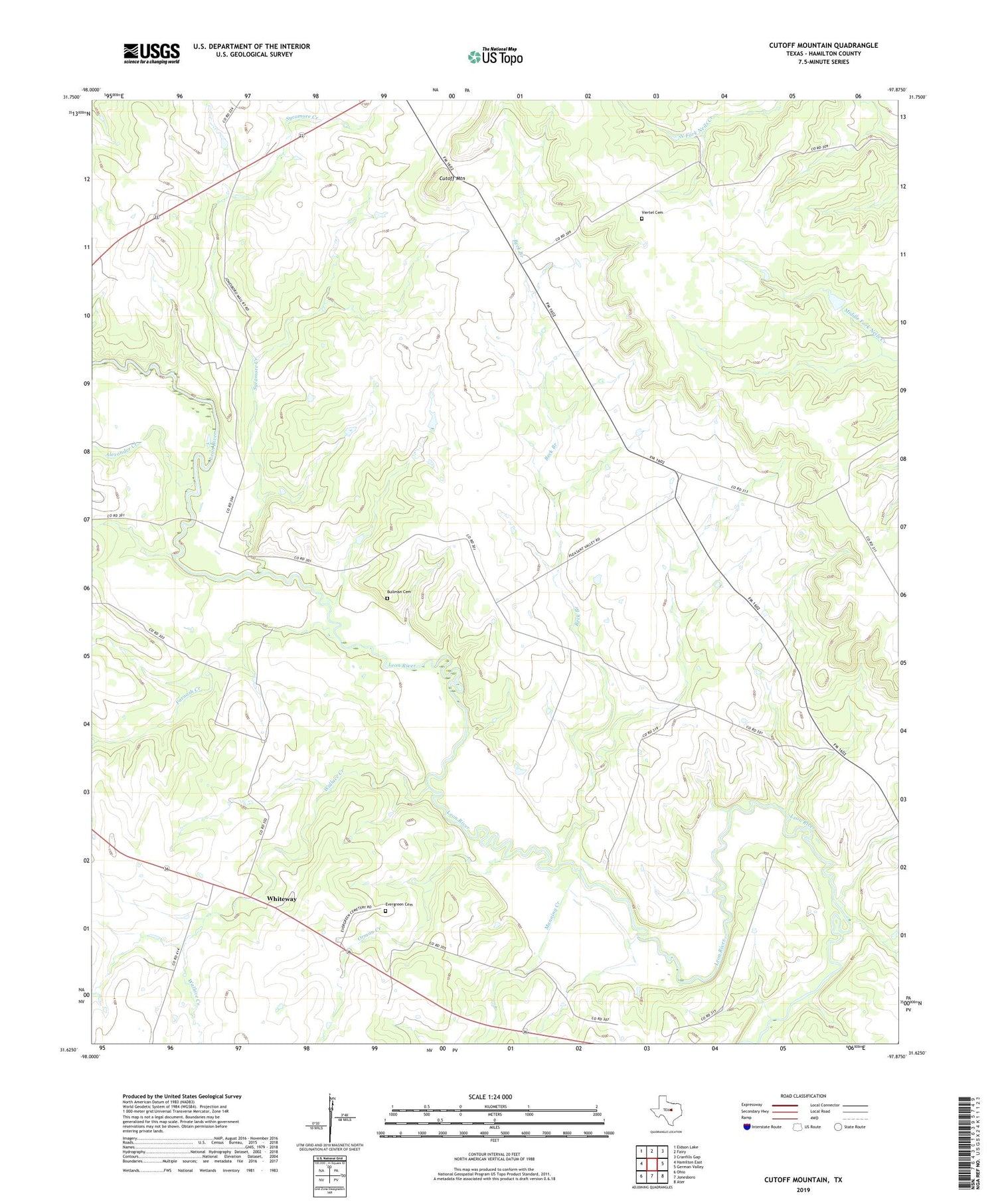 Cutoff Mountain Texas US Topo Map Image