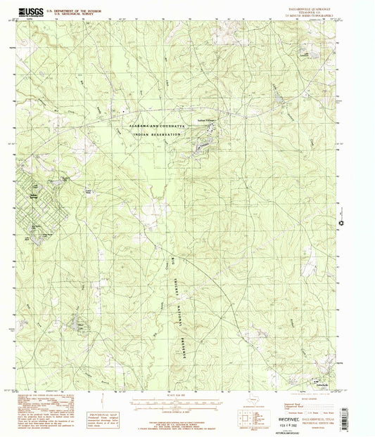 Classic USGS Dallardsville Texas 7.5'x7.5' Topo Map Image