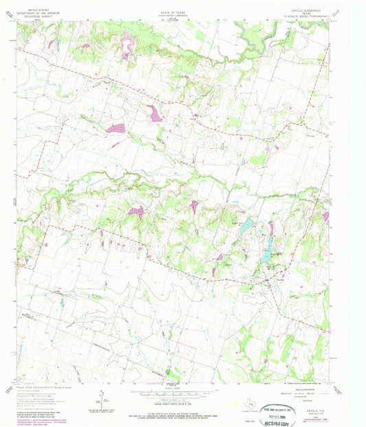 Classic USGS Davilla Texas 7.5'x7.5' Topo Map Image