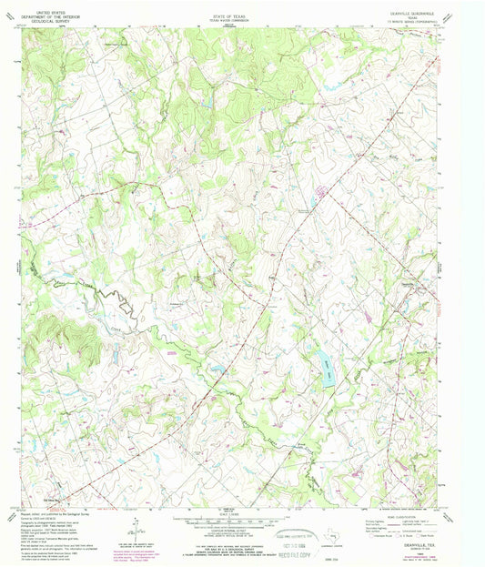 Classic USGS Deanville Texas 7.5'x7.5' Topo Map Image