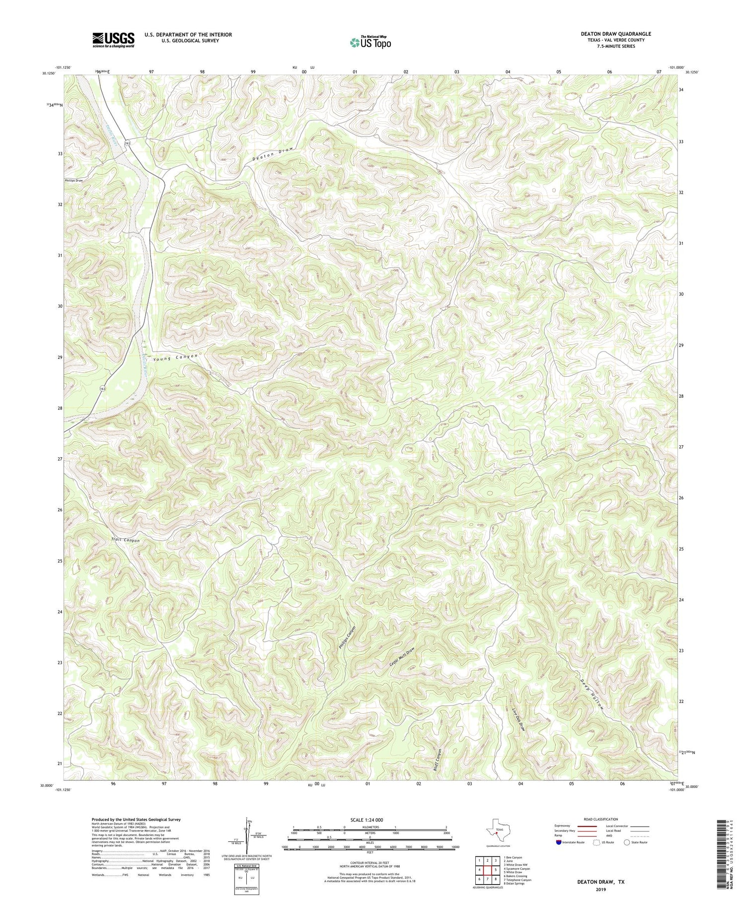 Deaton Draw Texas US Topo Map Image