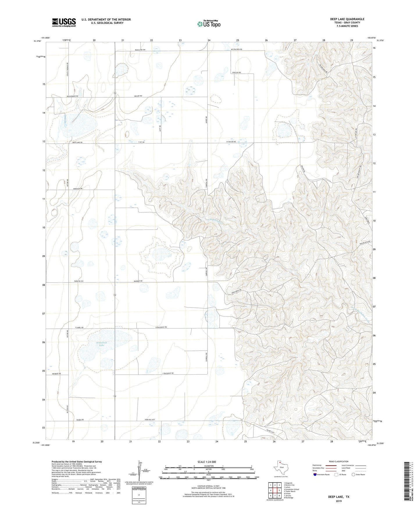 Deep Lake Texas US Topo Map Image