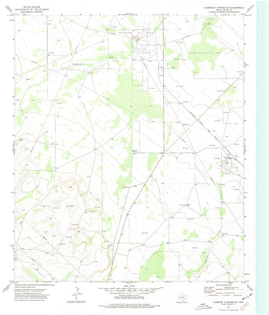 Classic USGS Diamond Y Spring SE Texas 7.5'x7.5' Topo Map Image