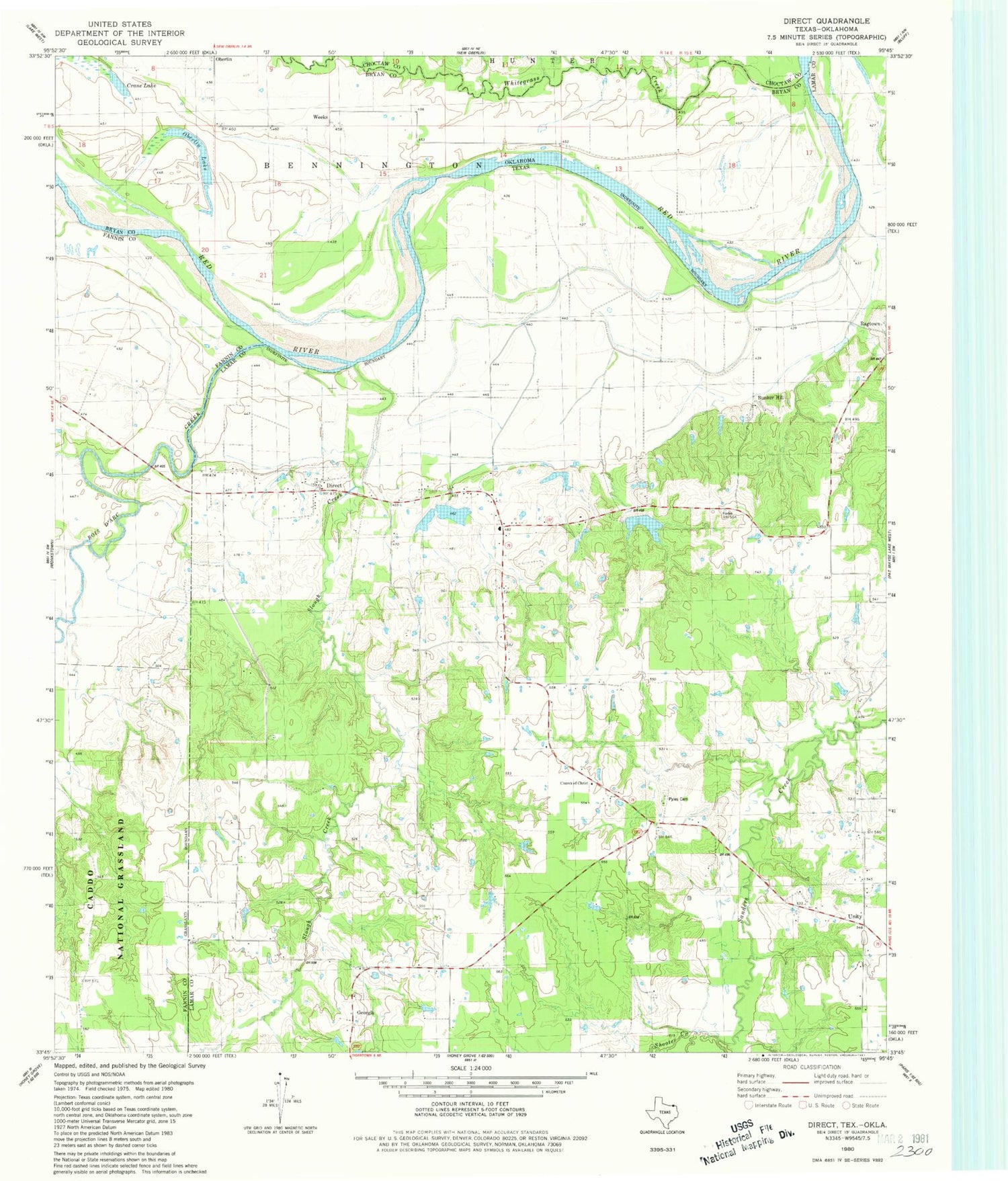 Classic USGS Direct Texas 7.5'x7.5' Topo Map Image