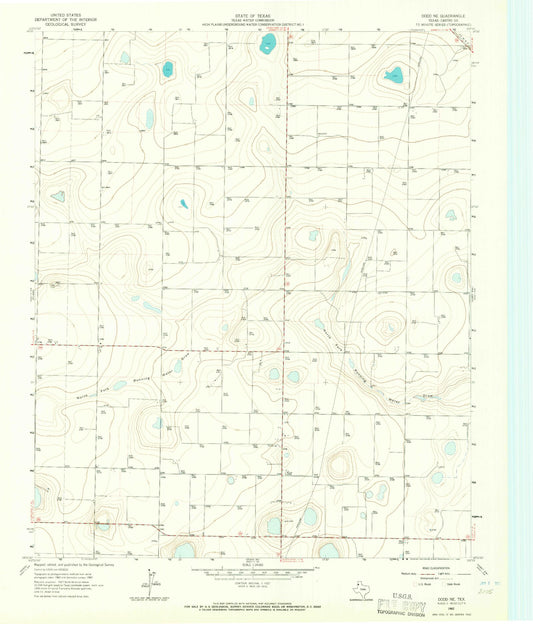 Classic USGS Dodd NE Texas 7.5'x7.5' Topo Map Image