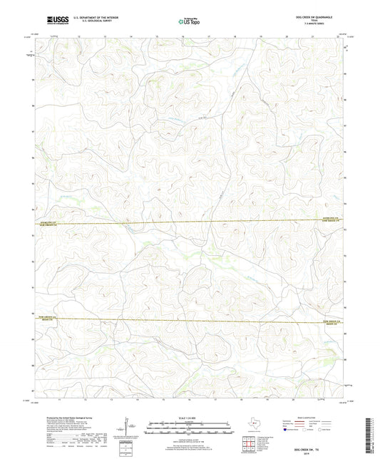 Dog Creek SW Texas US Topo Map Image