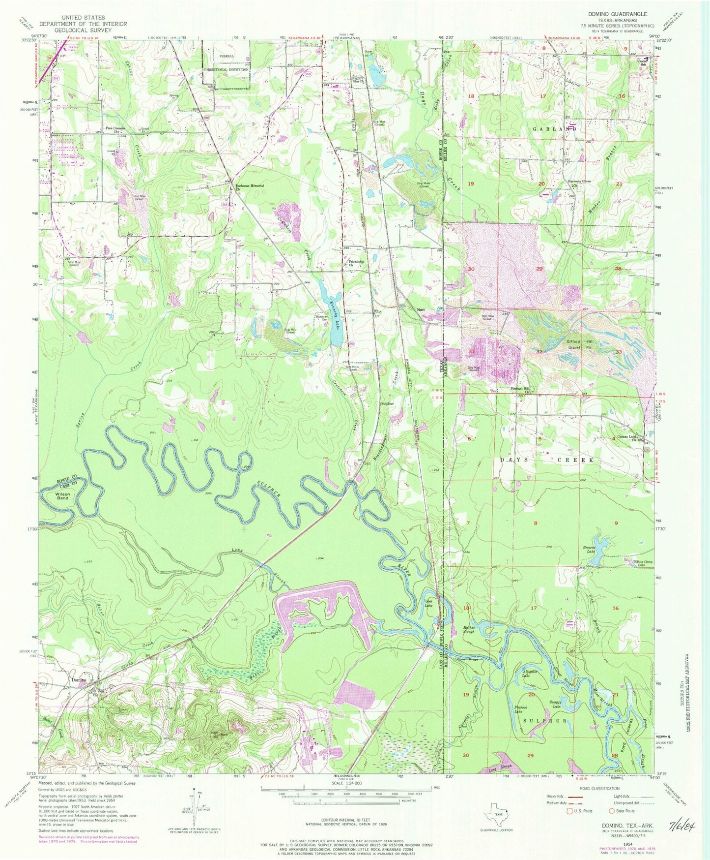 Classic USGS Domino Texas 7.5'x7.5' Topo Map Image