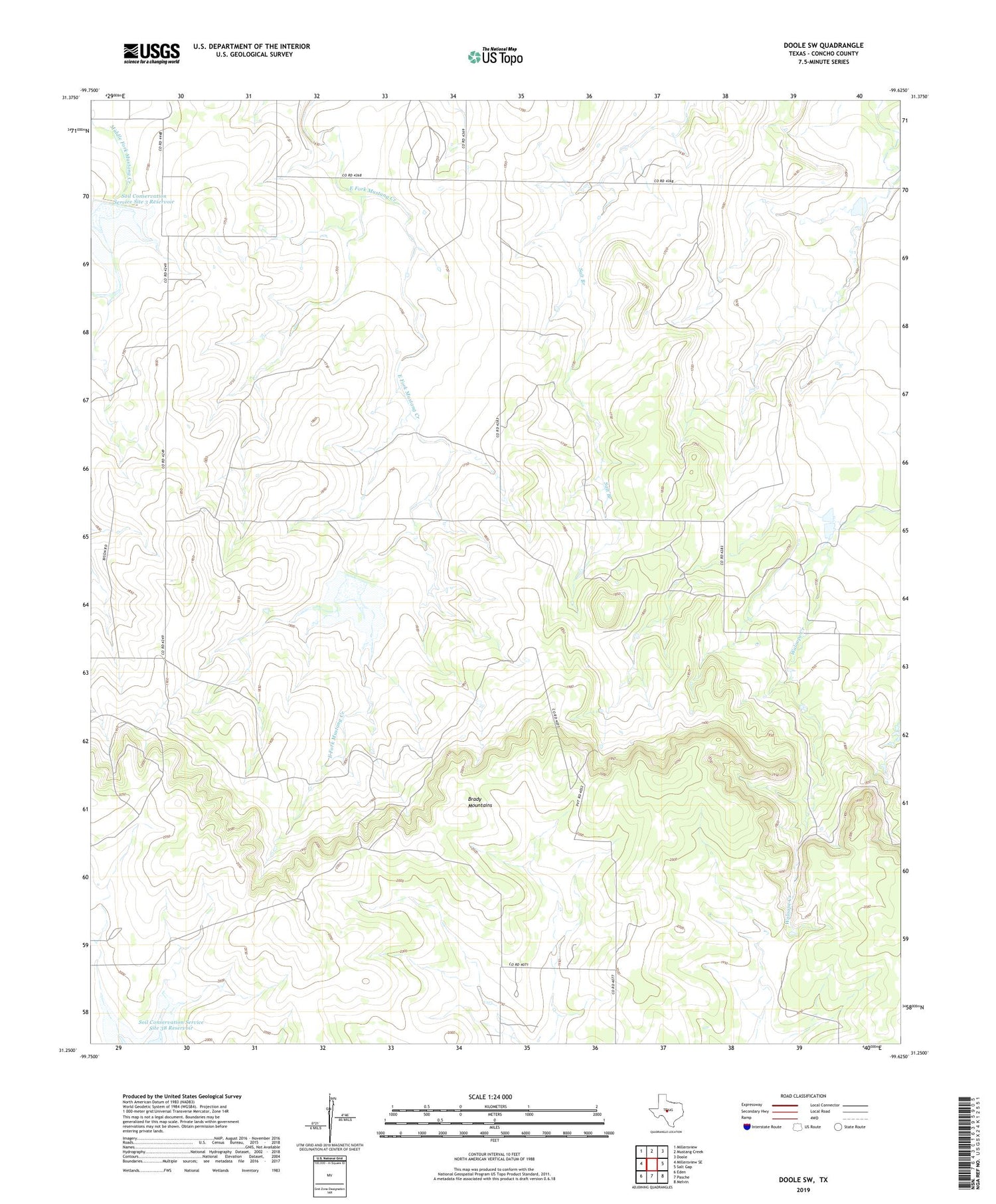 Doole SW Texas US Topo Map Image