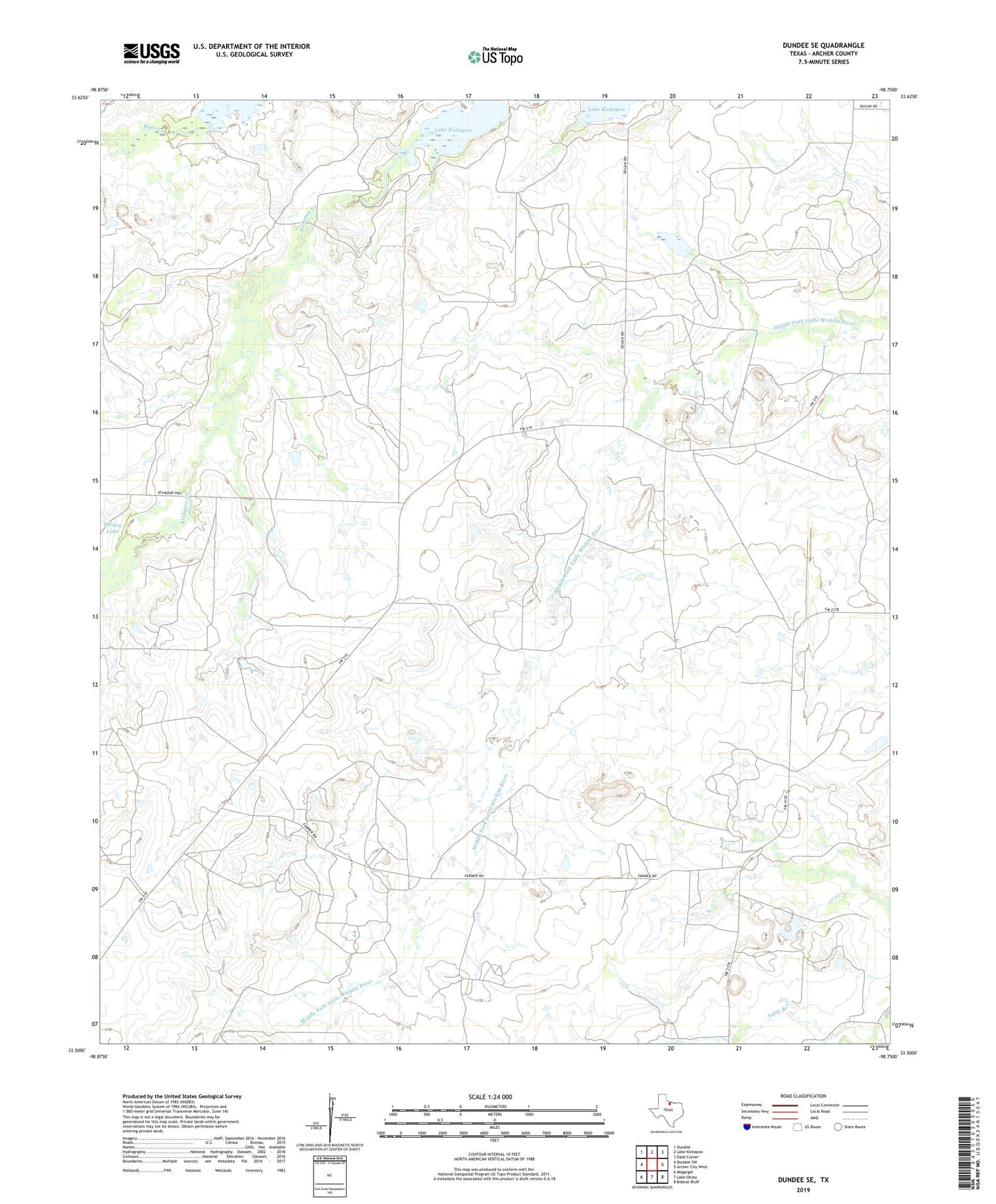 Dundee SE Texas US Topo Map Image