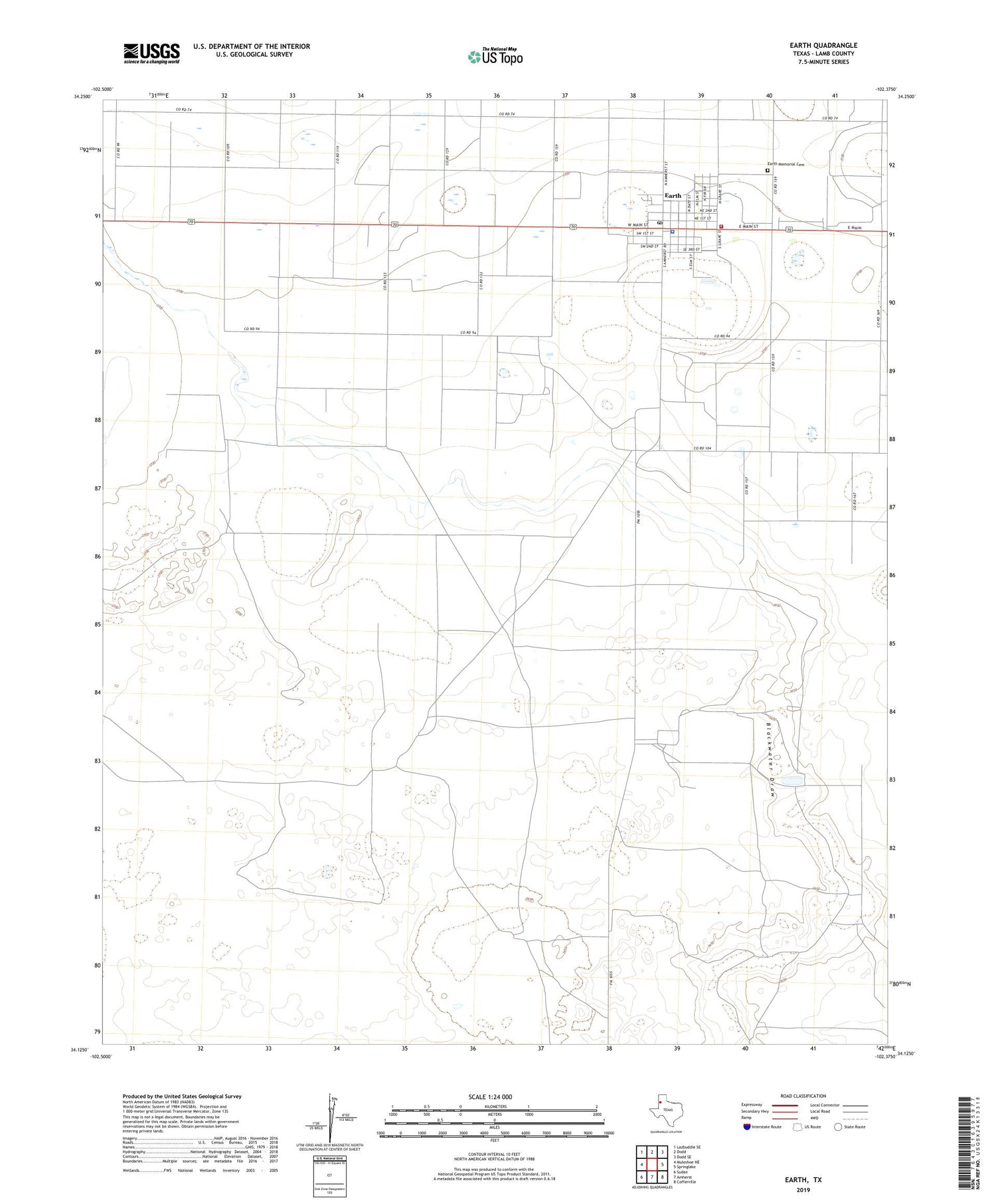 Earth Texas US Topo Map Image
