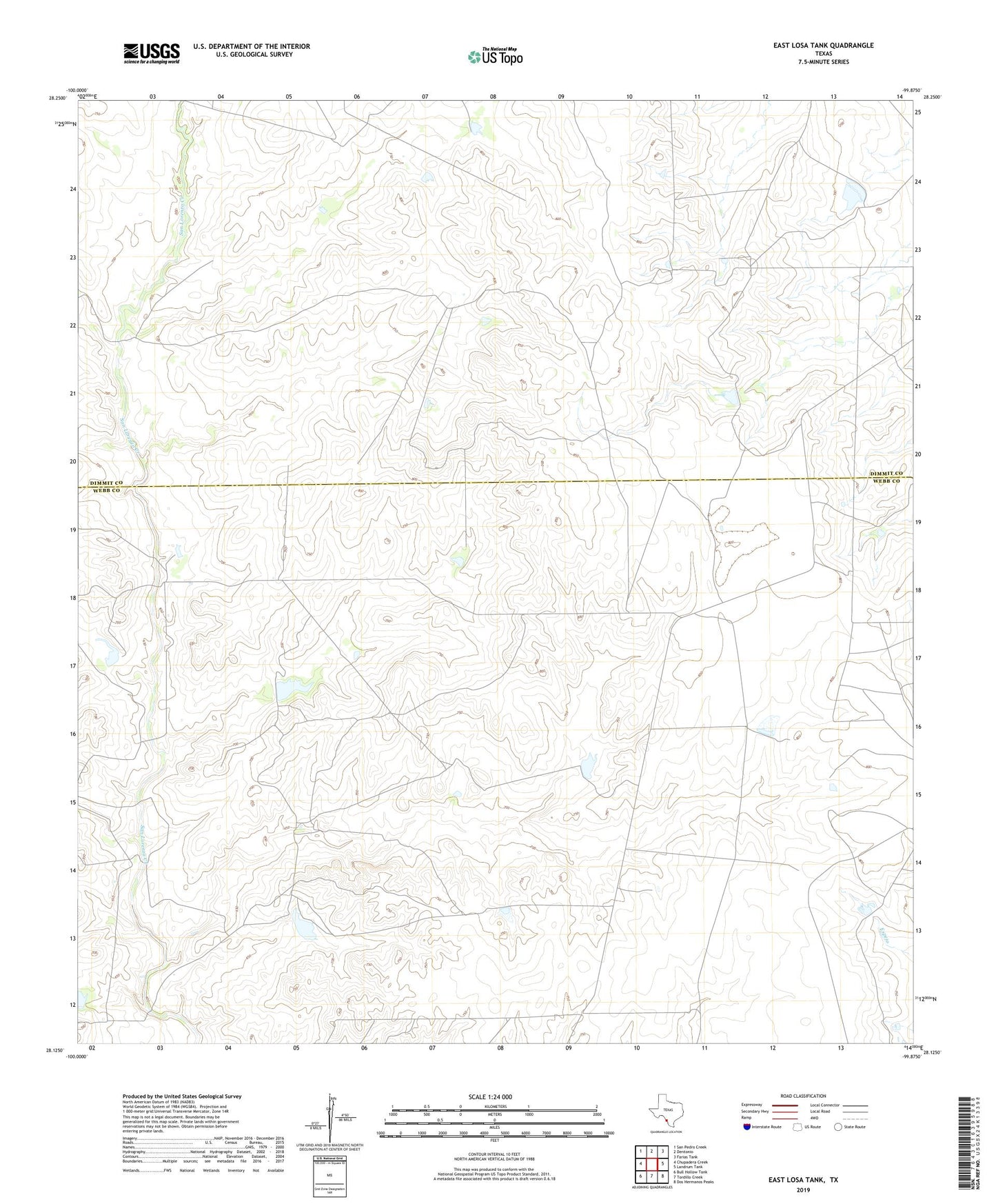 East Losa Tank Texas US Topo Map Image