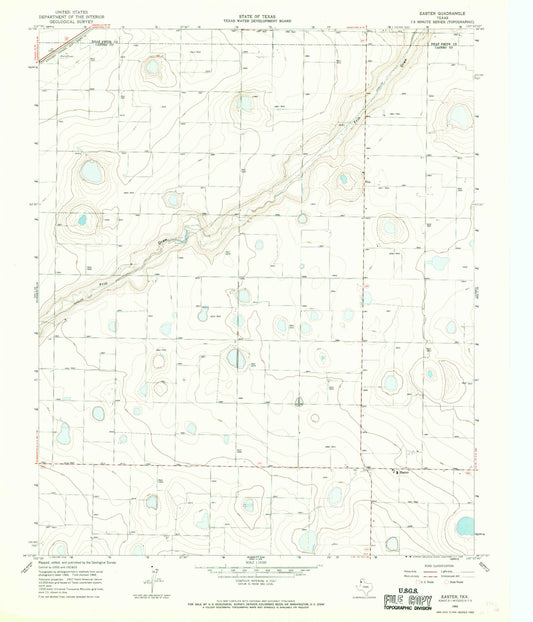 Classic USGS Easter Texas 7.5'x7.5' Topo Map Image