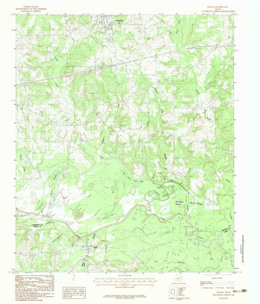 Classic USGS Easton Texas 7.5'x7.5' Topo Map Image