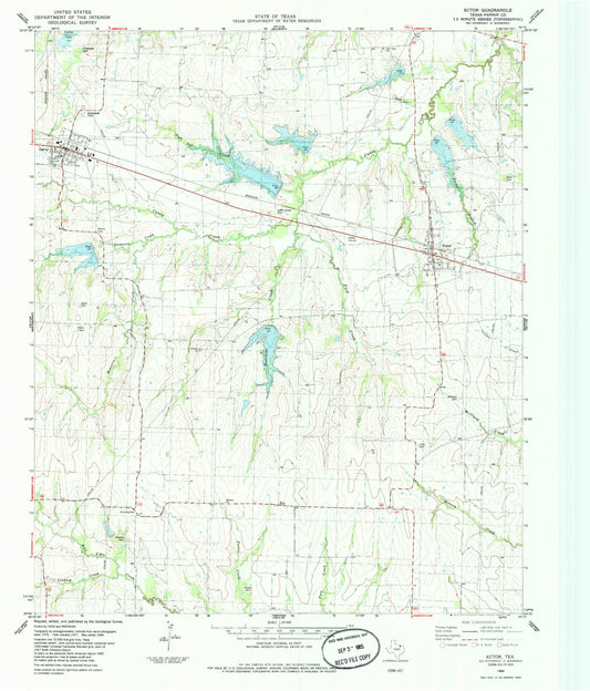 Classic USGS Ector Texas 7.5'x7.5' Topo Map Image