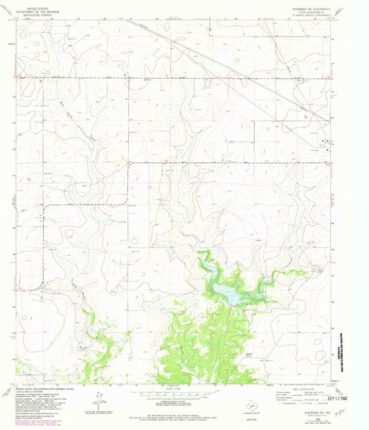 Classic USGS Eldorado SW Texas 7.5'x7.5' Topo Map Image