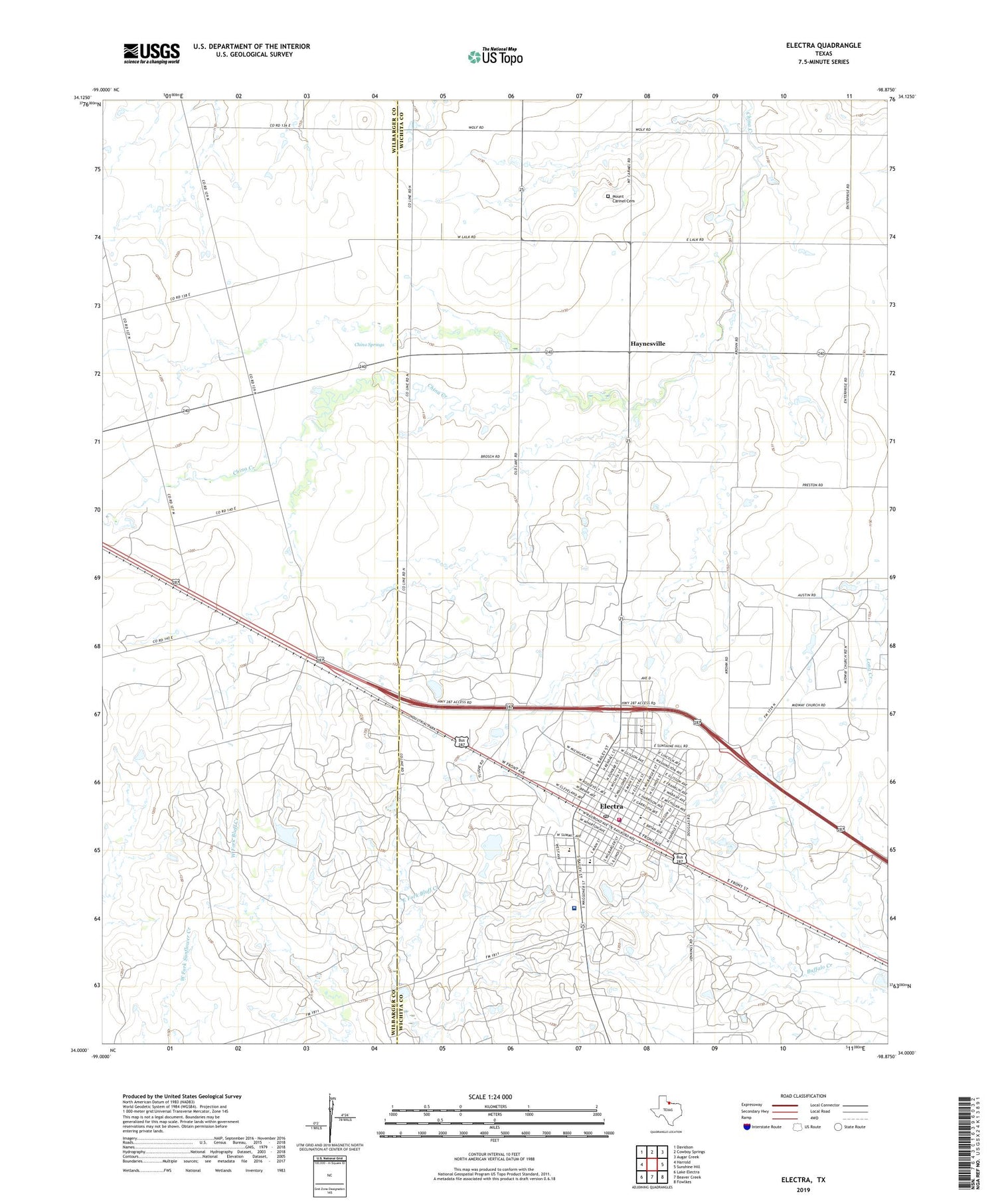 Electra Texas US Topo Map Image