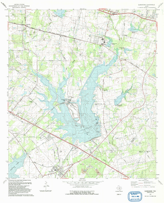 Classic USGS Elmendorf Texas 7.5'x7.5' Topo Map Image