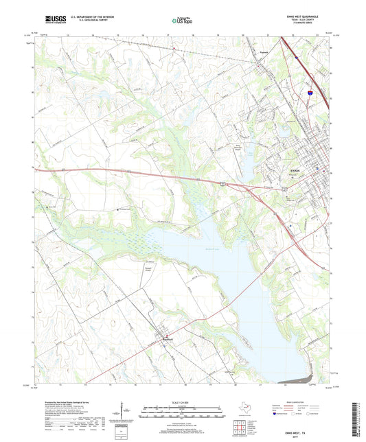 Ennis West Texas US Topo Map Image