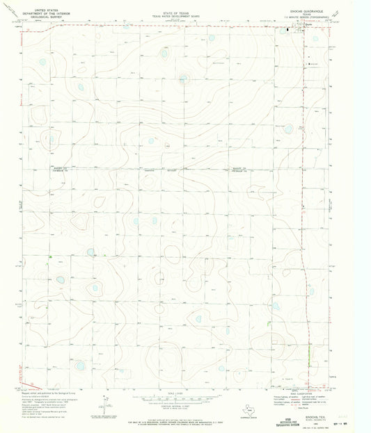 Classic USGS Enochs Texas 7.5'x7.5' Topo Map Image