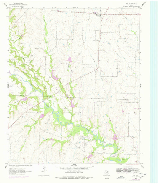 Classic USGS Era Texas 7.5'x7.5' Topo Map Image