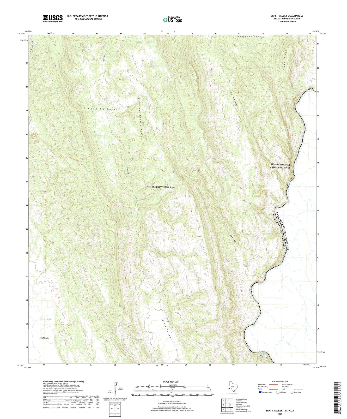 Ernst Valley Texas US Topo Map Image