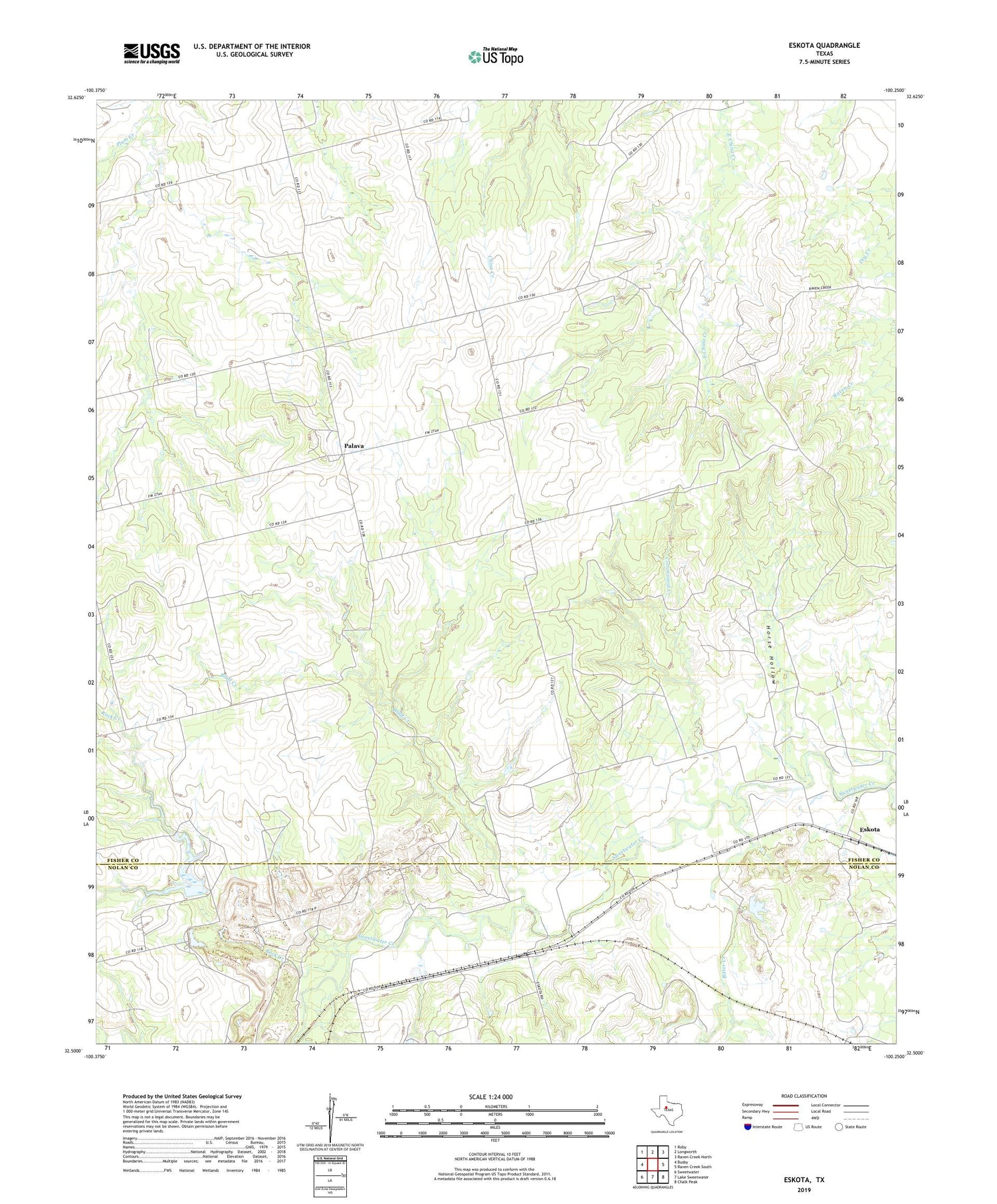 Eskota Texas US Topo Map Image
