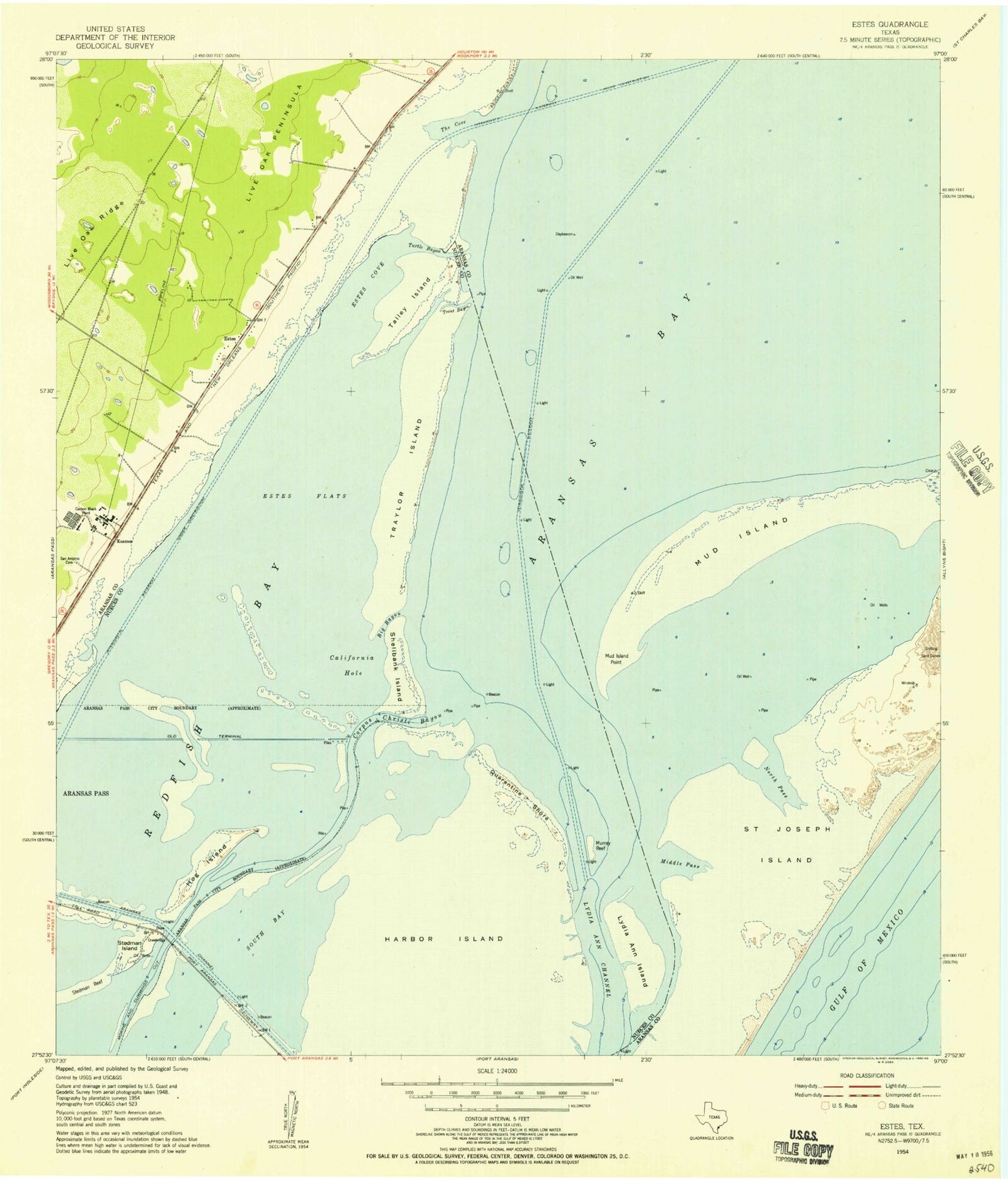 Classic USGS Estes Texas 7.5'x7.5' Topo Map Image