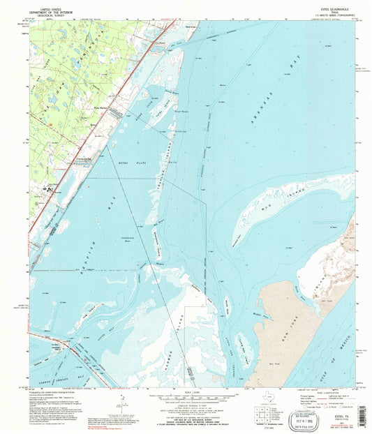 Classic USGS Estes Texas 7.5'x7.5' Topo Map Image