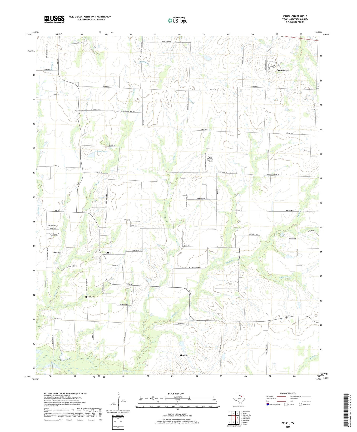 Ethel Texas US Topo Map Image