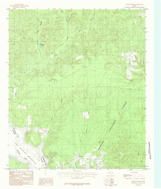 Classic USGS Etoile North Texas 7.5'x7.5' Topo Map Image