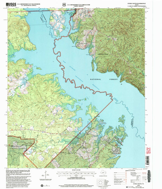 Classic USGS Etoile South Texas 7.5'x7.5' Topo Map Image