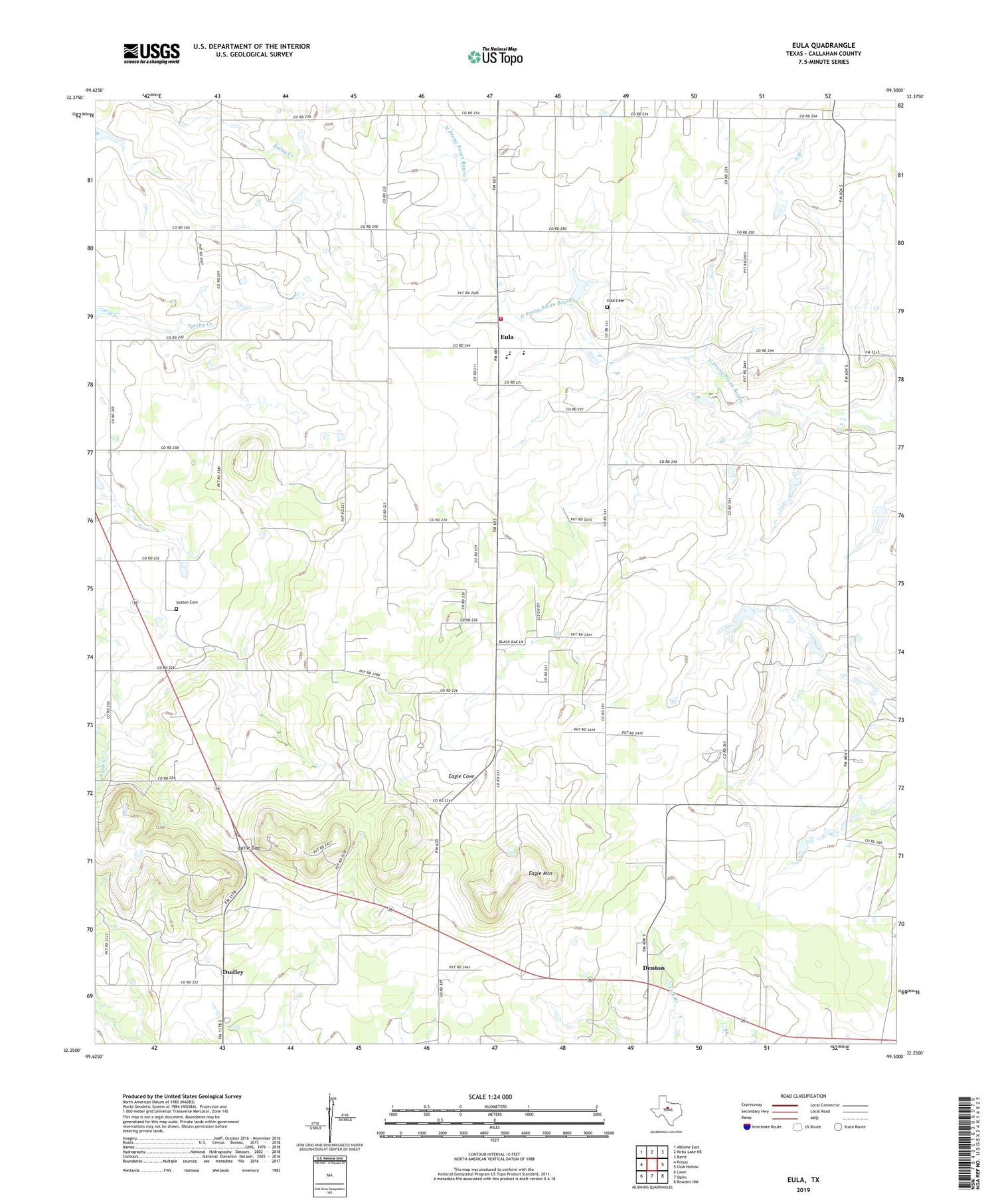 Eula Texas US Topo Map Image
