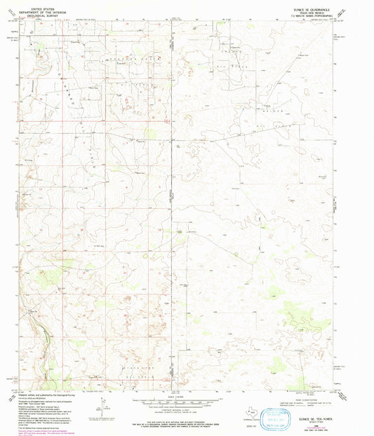 Classic USGS Eunice SE Texas 7.5'x7.5' Topo Map Image