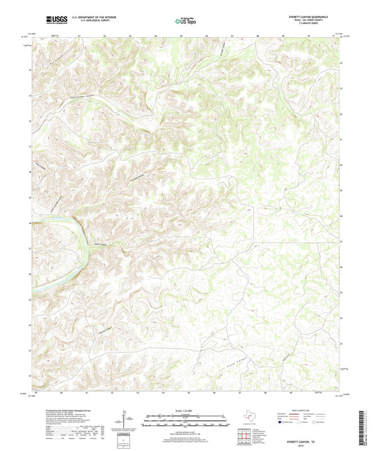 Everett Canyon Texas US Topo Map Image