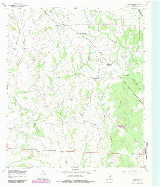 Classic USGS Fallon Texas 7.5'x7.5' Topo Map Image