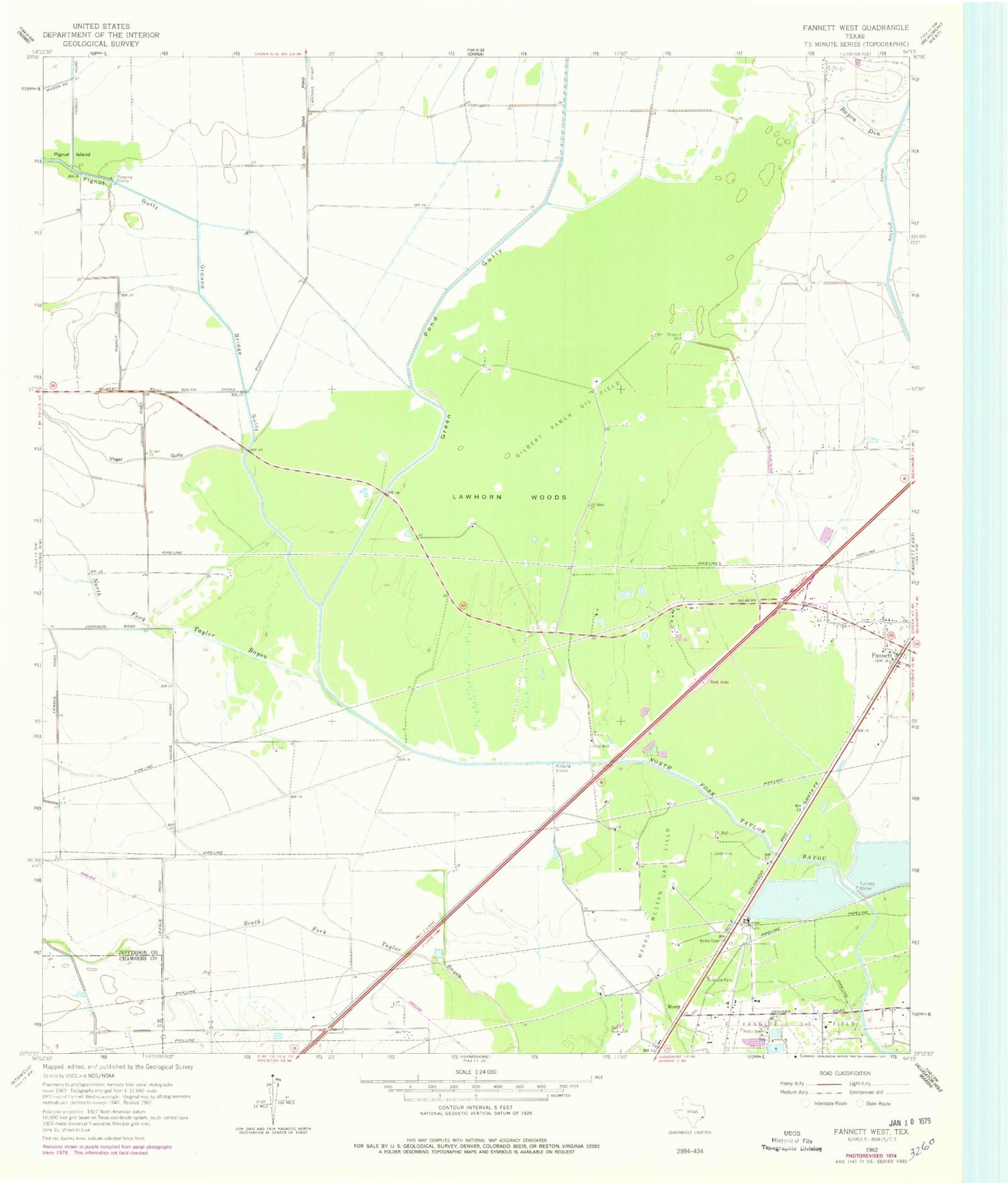 Classic USGS Fannett West Texas 7.5'x7.5' Topo Map Image