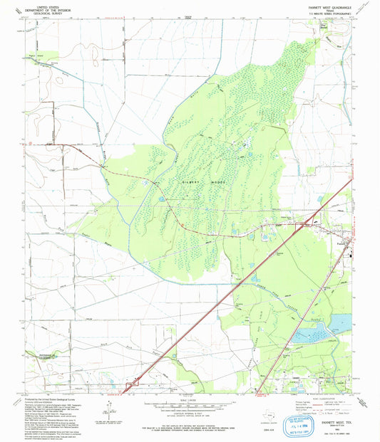 Classic USGS Fannett West Texas 7.5'x7.5' Topo Map Image