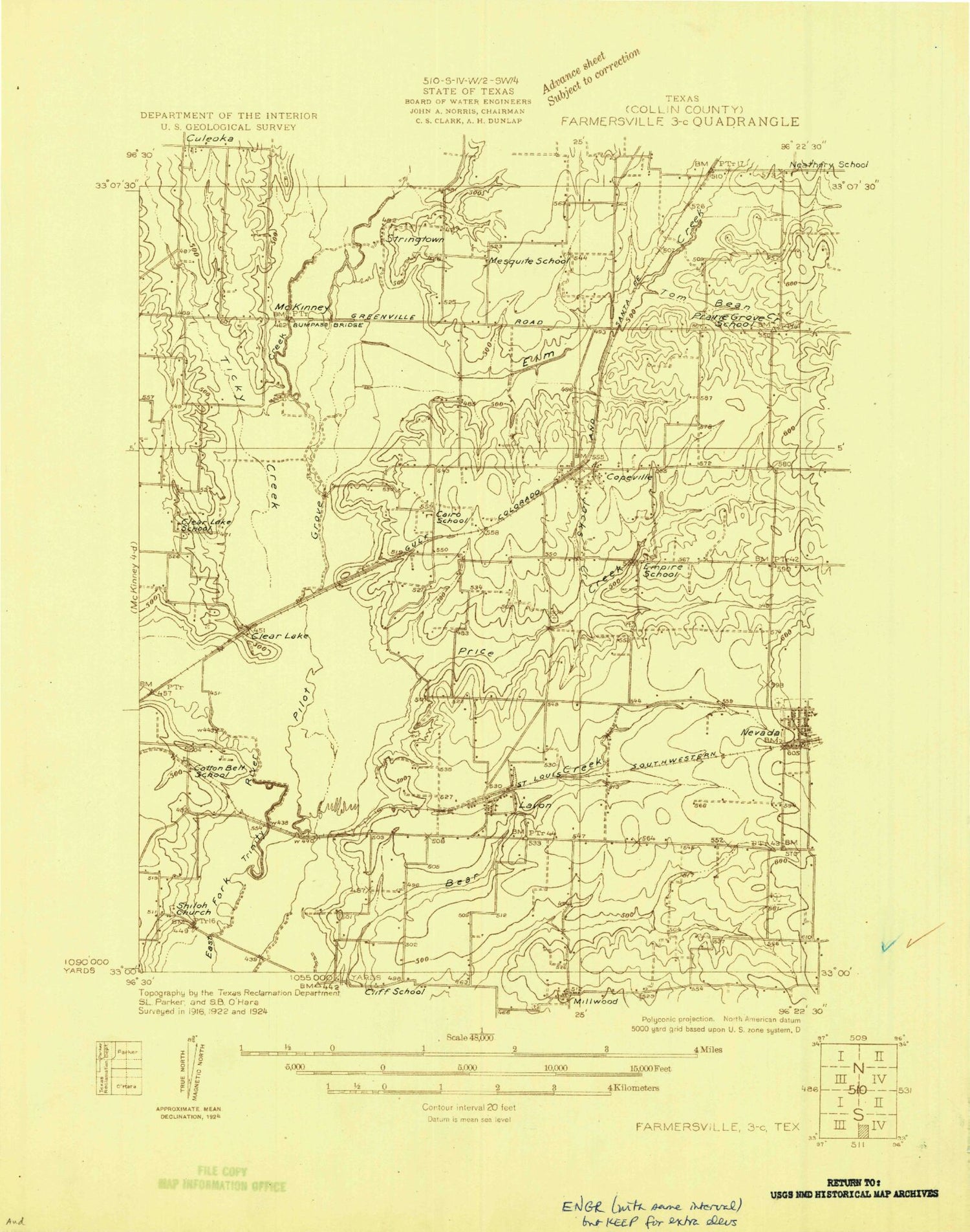 Classic USGS Lavon Texas 7.5'x7.5' Topo Map Image