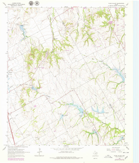 Classic USGS Files Valley Texas 7.5'x7.5' Topo Map Image