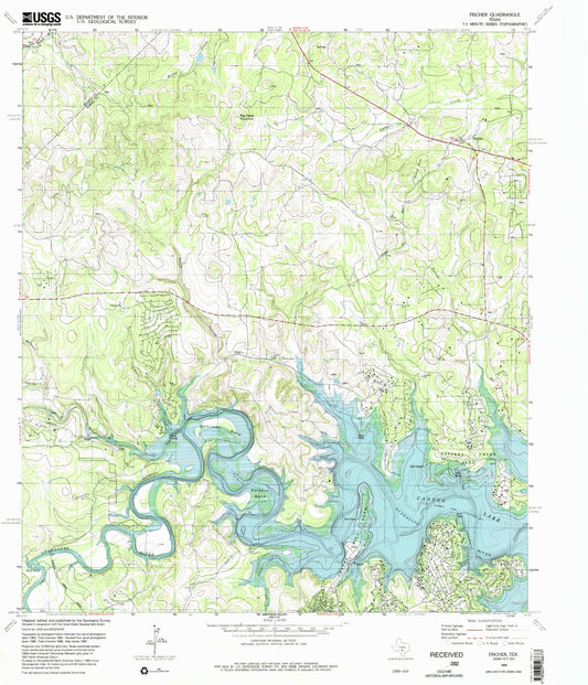 Classic USGS Fischer Texas 7.5'x7.5' Topo Map Image