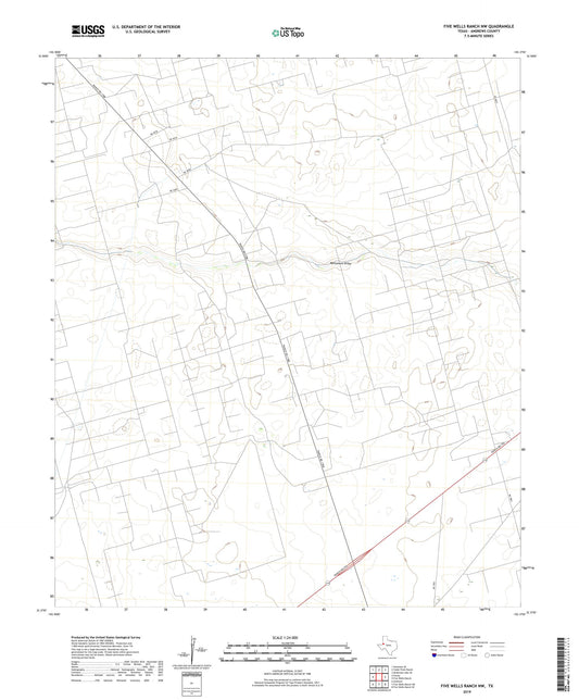 Five Wells Ranch NW Texas US Topo Map Image