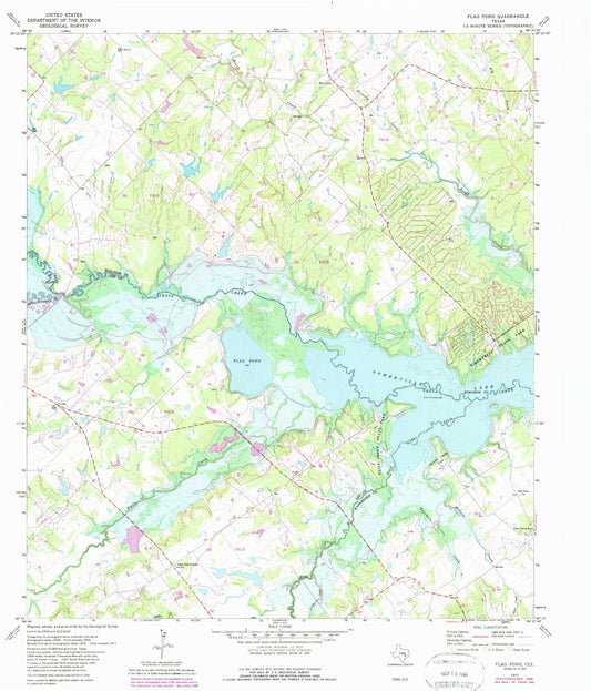 Classic USGS Flag Pond Texas 7.5'x7.5' Topo Map Image