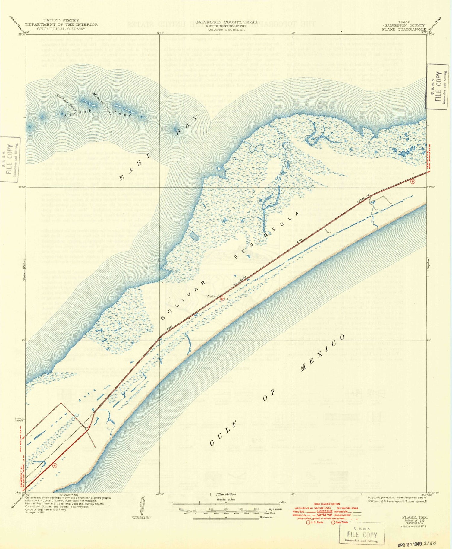 Classic USGS Flake Texas 7.5'x7.5' Topo Map Image